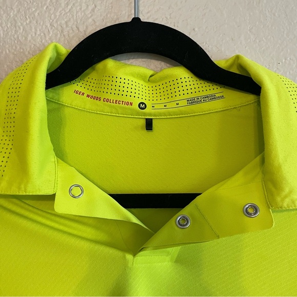 Tiger Woods Collection Men's Nike Golf‎ Polo size medium Bright Green/Yellow - Picture 2 of 10
